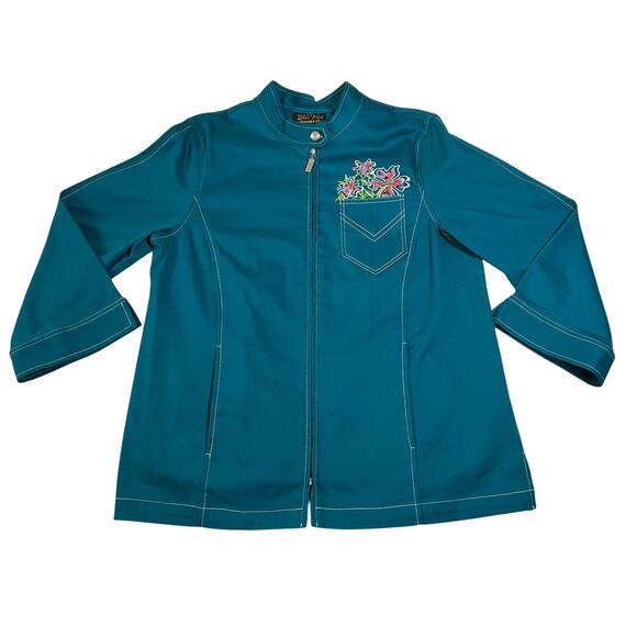 Bob Mackie Embroidered SAMBA Dance Full Zip Jacket Size Medium Art Multicolor - Picture 1 of 9